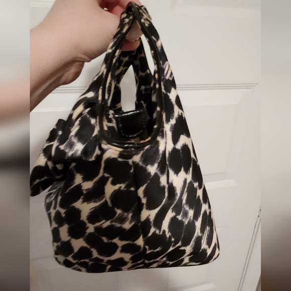 Kate Spade Black and White Nylon Bow Satchel Small 11" X 7" - Picture 5 of 14